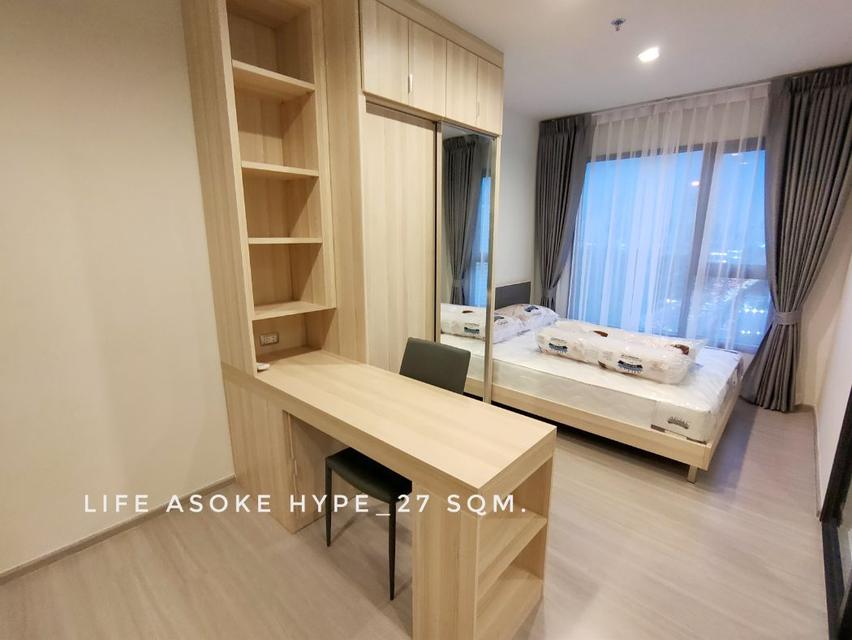 ให้เช่า คอนโด ห้องสตูดิโอ 1 นอน แยกครัว ชั้นสูง Life Asoke Hype : ไลฟ์ อโศก ไฮป์ 27 ตรม. ส่วนกลางดีมาก ใกล้MRT พระราม9 แ