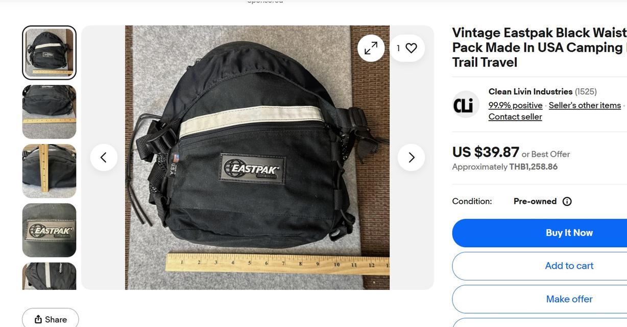 Vintage Eastpak Waist Bag USA รูปที่ 12