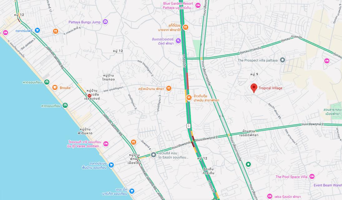 หมู่บ้านทรอปิคอล วิลเลจ 1 เมืองพัทยา บางละมุง ชลบุรี ขายบ้านเดี่ยว 52 ตารางวา 3 ห้องนอน 2 ห้องน้ำ 11