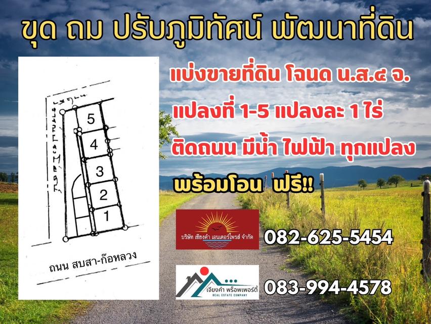 ขาย ที่ดิน รับสร้างบ้าน แปลงละ 1 ไร่ บ้านร่องส้าน อ.เชียงคำ จ.พะเยา 2