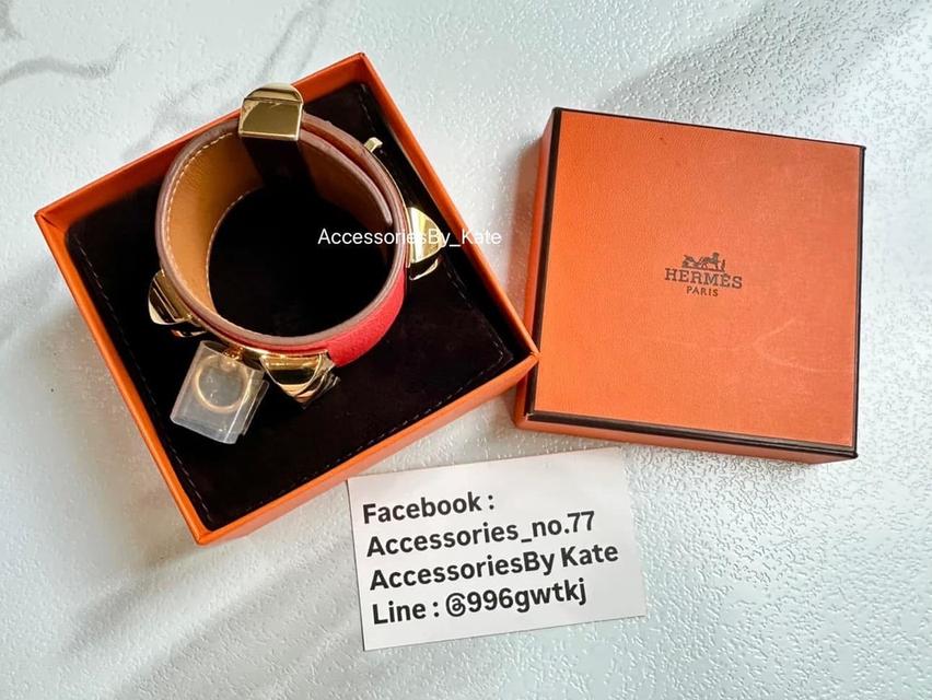 Used Like New Hermes CDC Bracelet Red Epsom Leather  11
