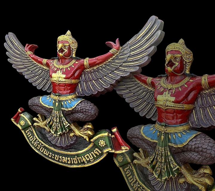 พญาครุฑ ครุฑธนาคารเก่าเก็บสี ขนาด130ซม ครุฑแขวนผนัง 6