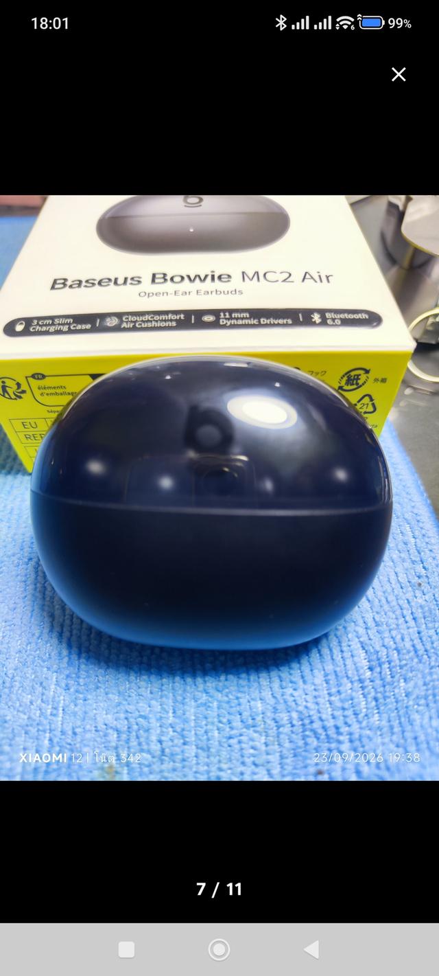 หูฟัง Baseus Bowie MC2 Air เป็นหูฟังแบบ Open-Ear Earbuds สภาพใหม่เอี่ยมอุปกรณ์ครบกล่อง ผมได้จากนักรีวิว ที่เค้าแกะมาแค่รีวิวแค่ครั้งเดียว รูปที่ 8