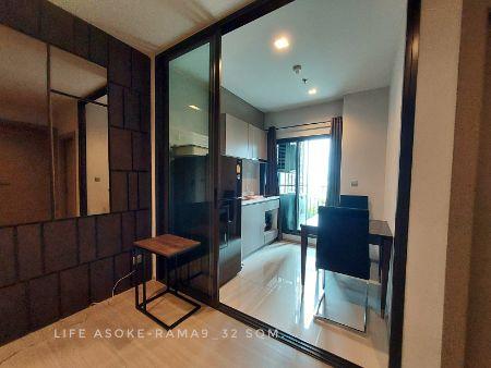 ให้เช่า คอนโด Condo for rent 1 bedroom nice build-in Life Asoke - Rama 9 : ไลฟ์ อโศก พระราม 9 32 ตรม. Building A short w 6