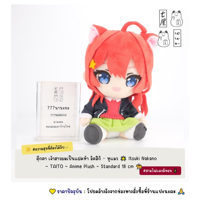 ตุ๊กตา เจ้าสาวผมเป็นแฝดห้า อิตสึกิ・หูแมว 🌟 Itsuki Nakano・ TAITO ~ Anime Plush ~ Standard 18 cm 🐈
