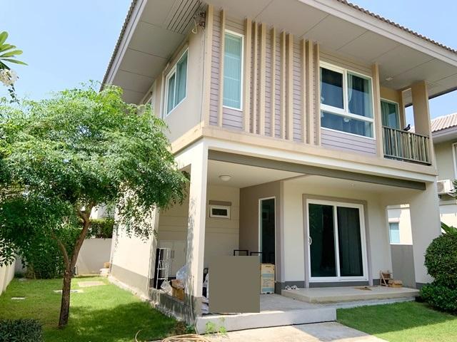 บ้านเดี่ยวสวนใหญ่ ให้เช่า 51 ตรว. 3นอน ม.เอแบค 1.4 กม. โรงพยาบาลบางเสาธง 2A/C 2น้ำ 2จอดรถ 168ตรม. บางบ่อ สมุทรปราการ 200 2