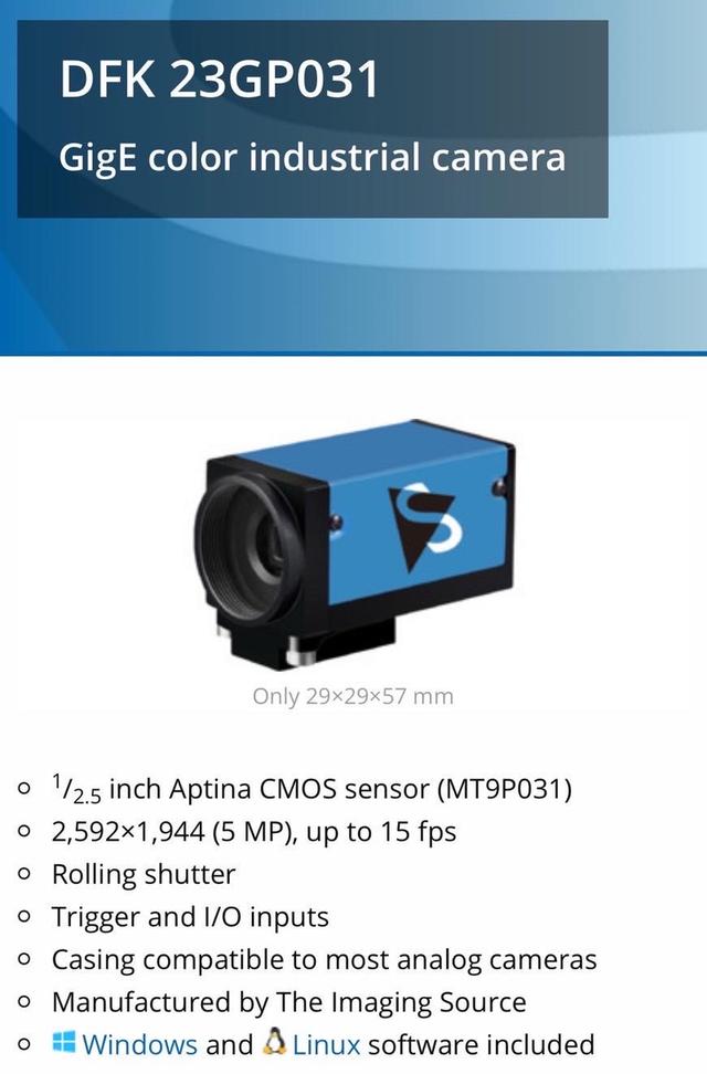 Camera imaging source กล้องสปีด