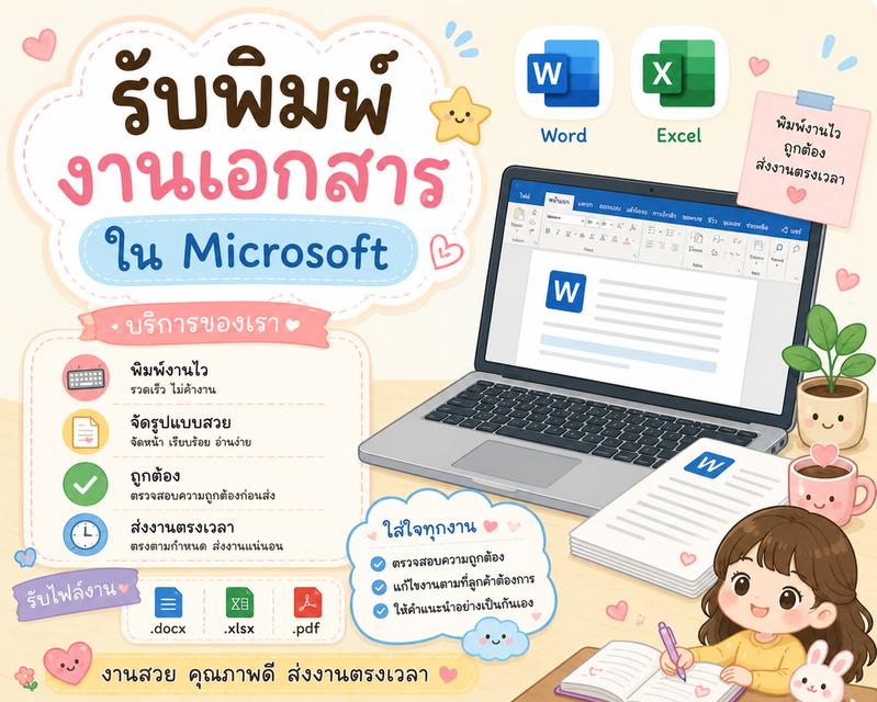 รับพิมพ์งานเอกสาร,การบ้าน
