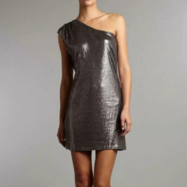 Michael Kors Sequin Trim One Shoulder Dress Size M