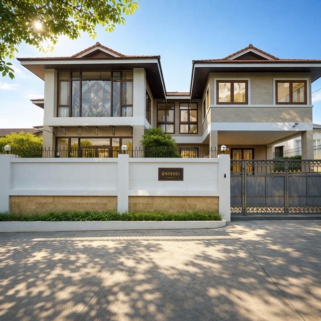 ราชพฤกษ์ 4-5นอน ให้เช่าบ้านเดี่ยว 2ชั้นหลังใหญ่ บ้านหรูวัสดุพรีเมียม เต็มพื้นที่ 580ตร.ม 145ตร.วา เดอะเซอร์เคิล ราชพฤกษ์ 1