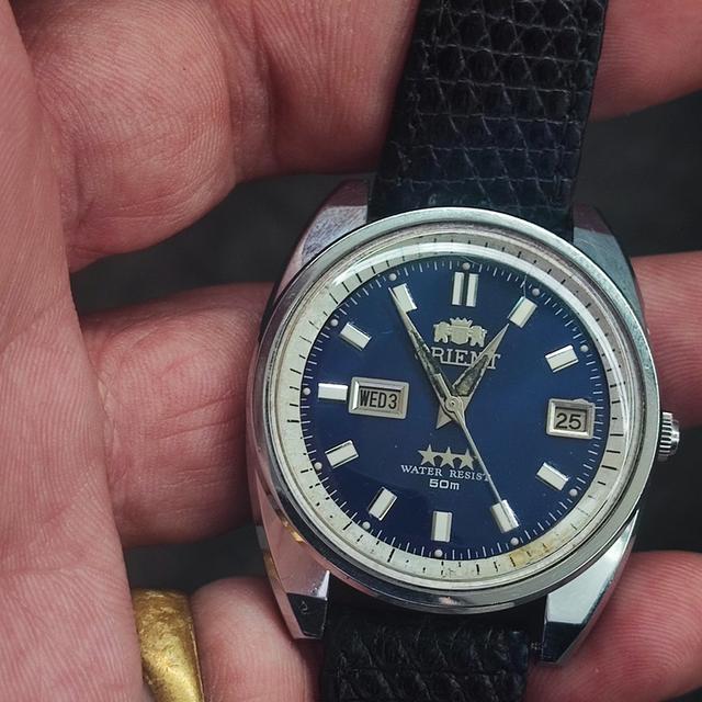 Orient automatic blue dialสองหน้าต่าง