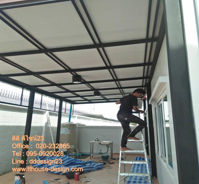 รับเหมา ต่อเติม โครงหลังคา กันสาด ห้องครัว เทพื้นปูกระเบื้อง Line dddesign23