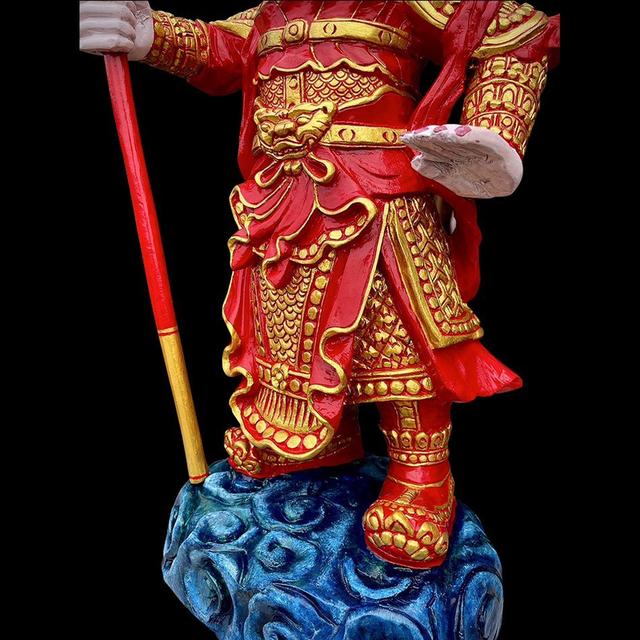 เห้งเจียไม้ เห้งเจียถือกระบอง เห้งเจียหน้าดุ แกะสลัก 7