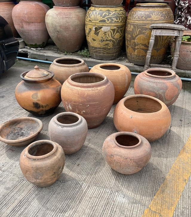 โอ่งอยุธยา โอ่งแดงศิลปะอยุธยา ขนาด40ซม โอ่งดินเผาโบราณ 6