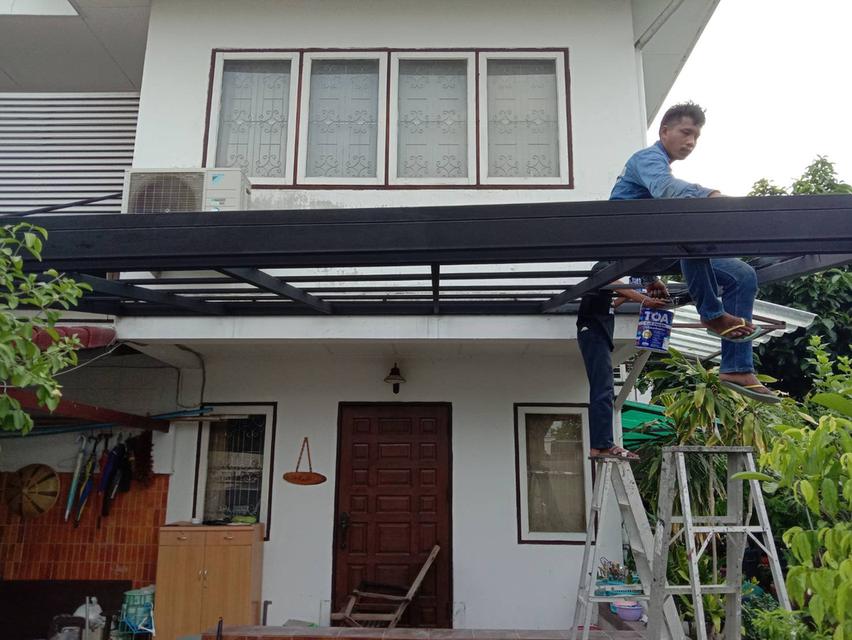 รับต่อเติม โครงหลังคากันสาด ต่อเติมห้องครัว เทพื้นปูกระเบื้อง Line dddesign23 9