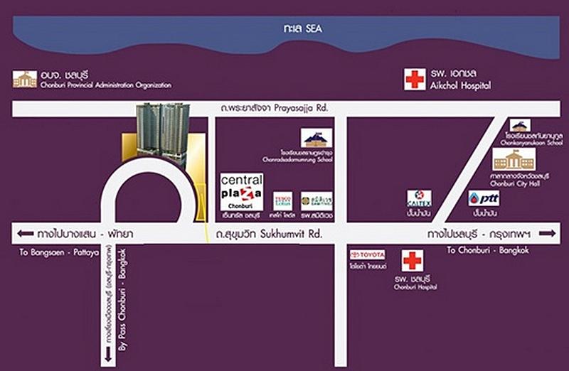 Infinity One Condo ติดเซ็นทรัล ชลบุรี ขนาด 55 ตารางเมตร 2 ห้องนอน 2 ห้องน้ำ ชั้น21 วิวเมือง มองเห็นทะเล ตกแต่งครบ 13