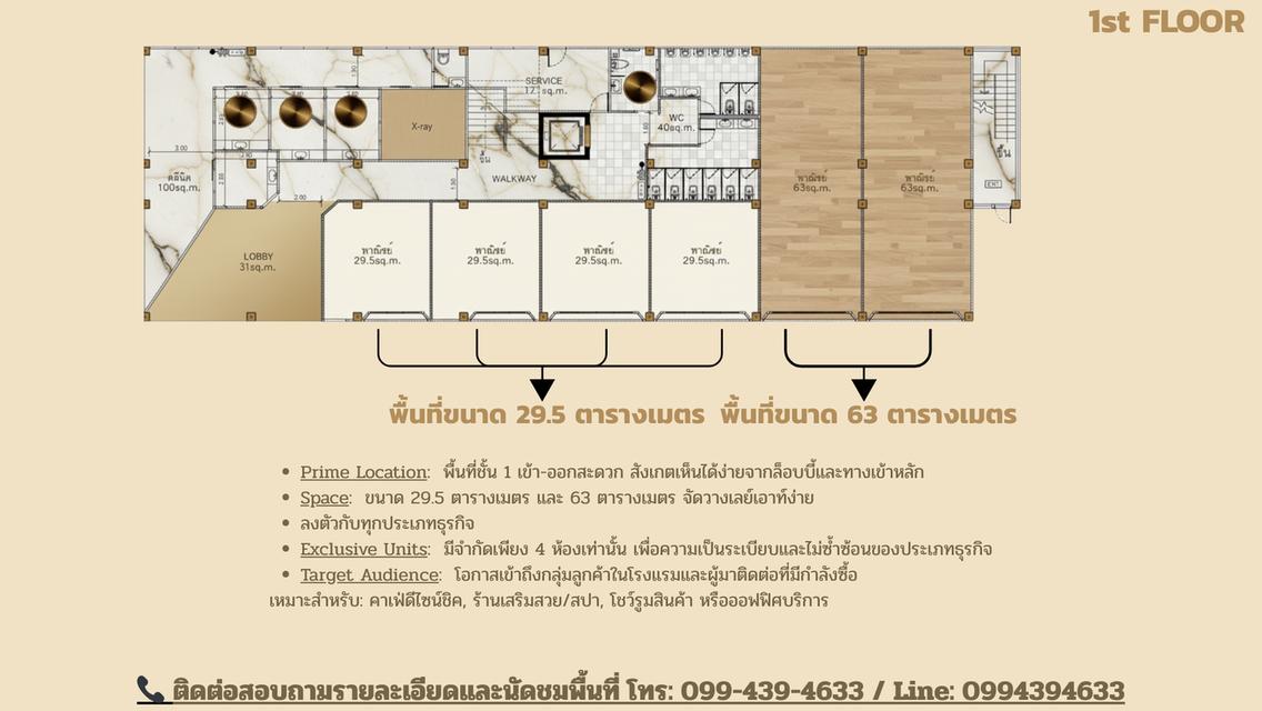 พื้นที่เช่าพาณิชย์ภายในโรงแรม Poss Avenue Hotel ลาดกระบัง 2