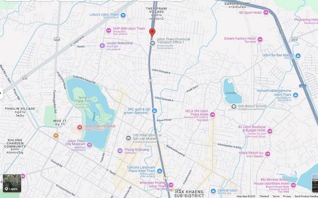 ขายที่ดิน 282 ตรว. ถ.อุดรดุษฎี อ.เมืองอุดรธานี ติดถนนใหญ่ ทำเลในเมือง