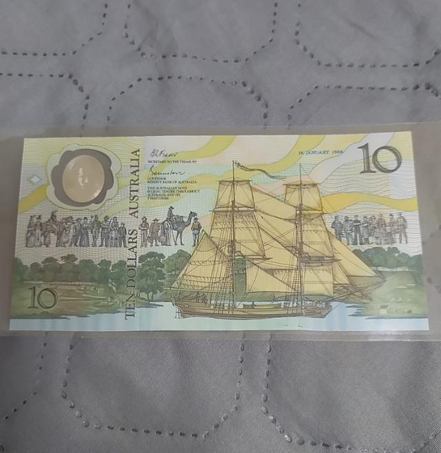 Australia 10 Dollars Note 1988 AA17089203 UNC หายาก รูปที่ 2