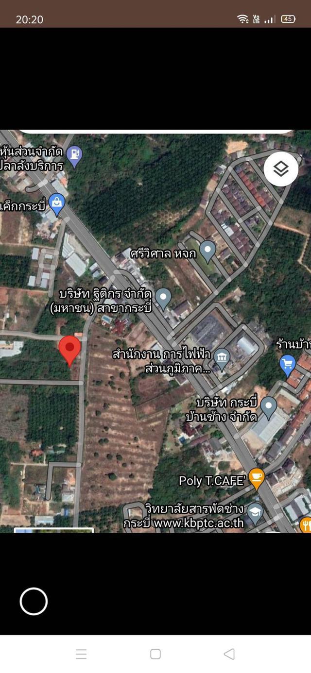 ขายที่ดินเนื้อที่ 2 ห้อง ที่อยู่ ต.ไสไทย อ.เมืองกระบี่ จ.กระบี่ เส้นลัดไปอ่าวนาง ใกล้แยกปาลังราคา 1.2 ล้าน บาท