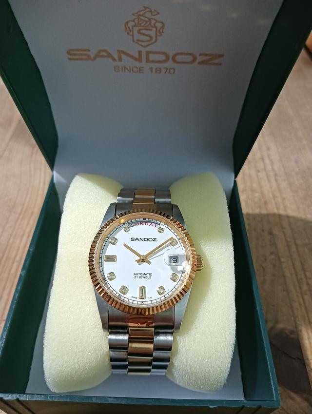 นาฬิกา sandoz หน้าปัดขาว ออโต้ 2