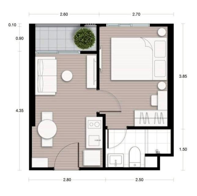 ให้เช่า คอนโด Nue District R9 ติดเซ็นทรัลพระราม 9 ตึก R (ตึกหน้า) ชั้น 10 ห้อง 26 ตร.ม. 14
