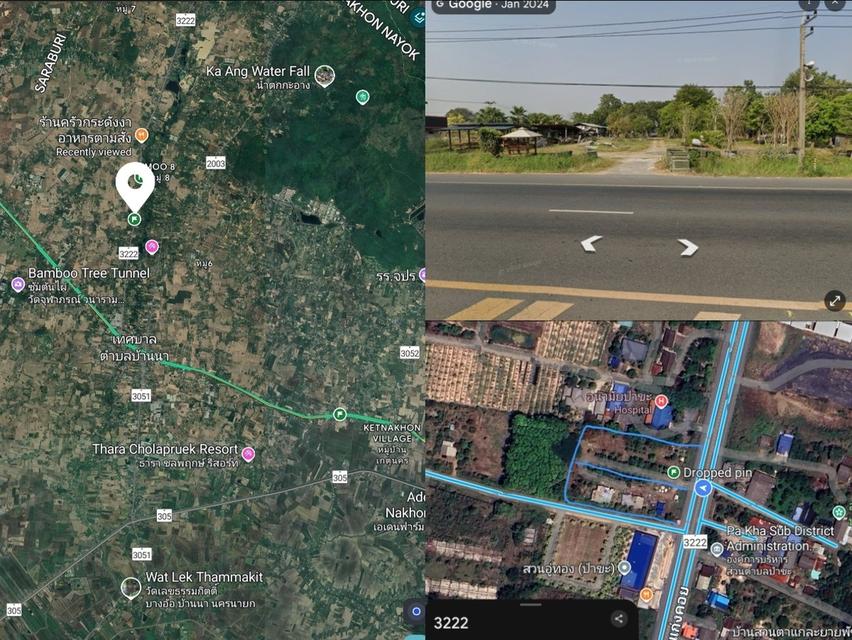 ขายที่ดิน 3-3-90 ไร่ ติดถนนบ้านนา-แก่งคอย เยื้องปั๊มน้ำมันบางจาก  1