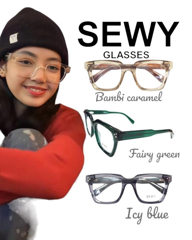 แว่นตาแบบลิซ่าใส่ แว่นแบบเจนนี่ blackpinkใส่ กรอบแว่นตาพรีเมี่ยมHandmade Acetate ทนทานแข็งแรง ใส่ได้ยาวนาน  1