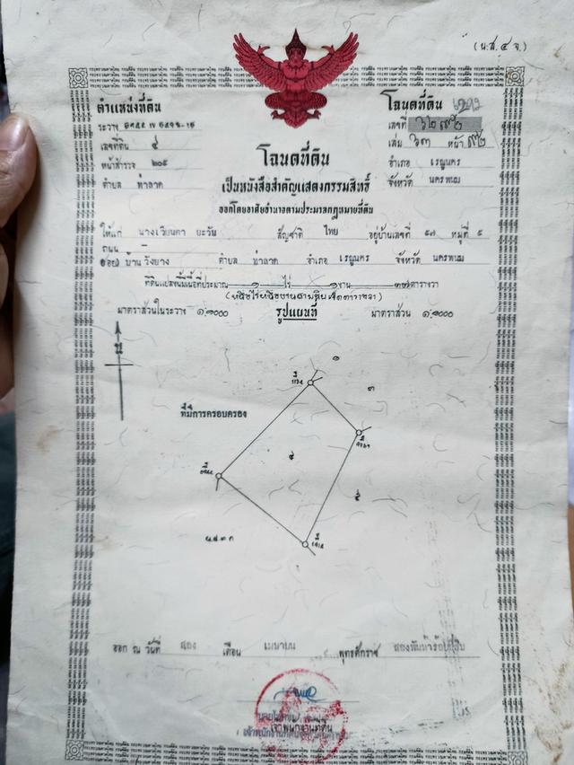 ที่ดินเปล่า โฉนดครุฑแดง 1 ไร่ 1 งาน 37 ตารางวา 1