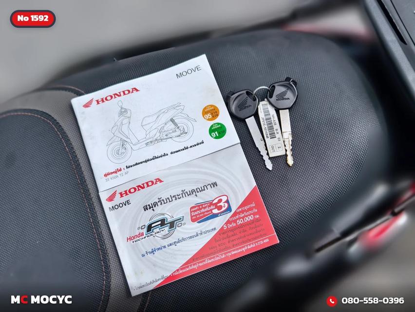 Honda Moove 2015 รุ่นTOPล้อแมค รถบ้านแท้มือเดียว เครื่องท่อเดิม สภาพสวย กุญแจบุคเซอวิสครบ มีเล่มเขียวชุดโอนครบ No.1592 รูปที่ 8