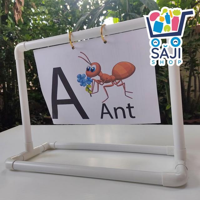 ขาตั้งสื่อการสอน [แนวนอน+ห่วง] สำหรับใช้ในห้องเรียน แขวนเอกสาร PVC ประกอบเองได้