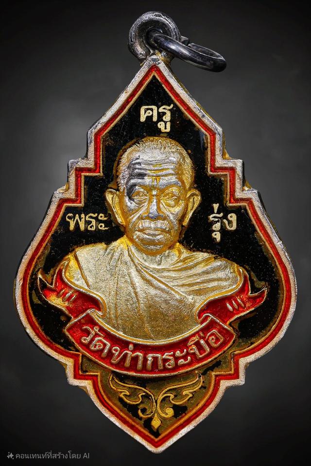 พระหลวงพ่อรุ่ง เนื้อเงิน ลงยา 2538 หลังยัน พิมพ์ใหญ 2