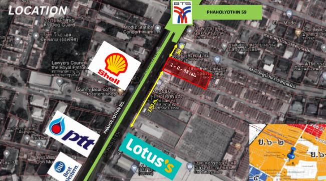 ที่ดินติดBTS สถานีพหลโยธิน 59 ขนาด 1 ไร่ ผังสีส้ม ย.6 1