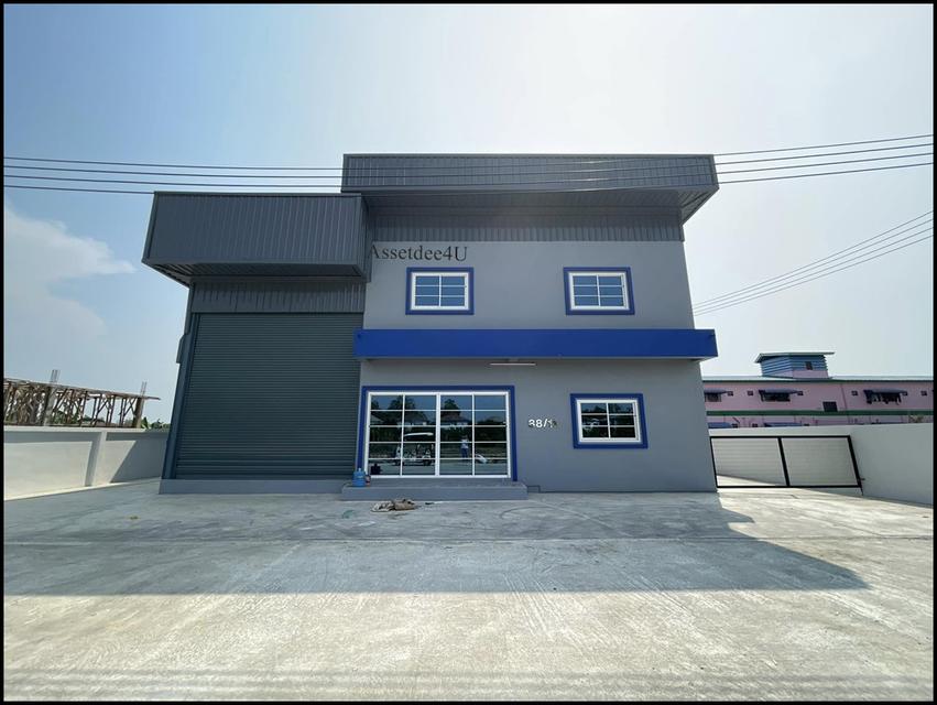 AW552 ให้เช่าโกดัง โรงงาน ย่านบางปลา บางพลี โกดังมีออฟฟิศ พื้นที่ 456 ตร.ม. พื้นอีพ็อกซี่ เทรลเลอร์เข้าได้ 1