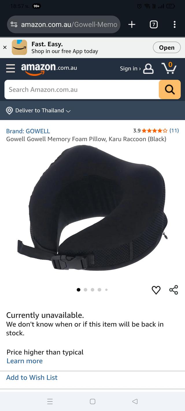 🔥หมอนรองคอ Gowell Karu Raccoon memmory foam neck black pillow ยังไม่ผ่านการใช้งาน รูปที่ 8
