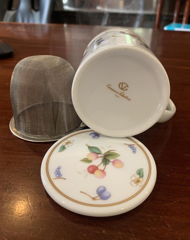 ชุดถ้วยมัคเซรามิคใส่ชาพร้อมกรองและฝาปิด จากอิตาลี รูปที่ 5