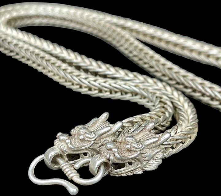 สร้อยเงินเก่า สร้อยคอเงิน หัวลายมังกร สร้อย