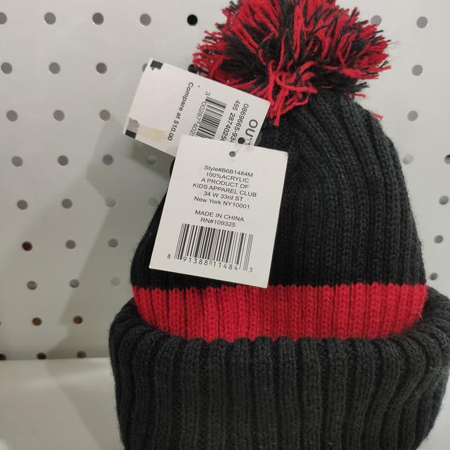 หมวกถัก Polar Wear 2 Ply Hat สีดำ-แดง ปอมปอม รูปที่ 6
