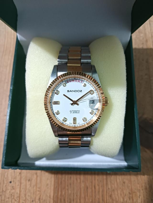 นาฬิกา sandoz หน้าปัดขาว ออโต้ 3