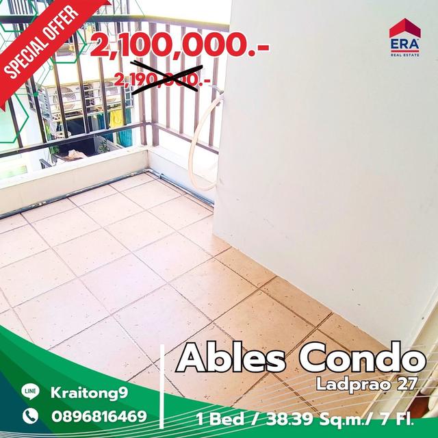 Ables Ladprao 27 Condo   ขายคอนโด ถนนลาดพร้าว ซอยลาดพร้าว 27 เอเบิลส์ ลาดพร้าว 27 ใกล้รถไฟฟ้า 2 สาย ห้องกว้าง ขายถูกมาก Ables Condo Ladprao 27 4