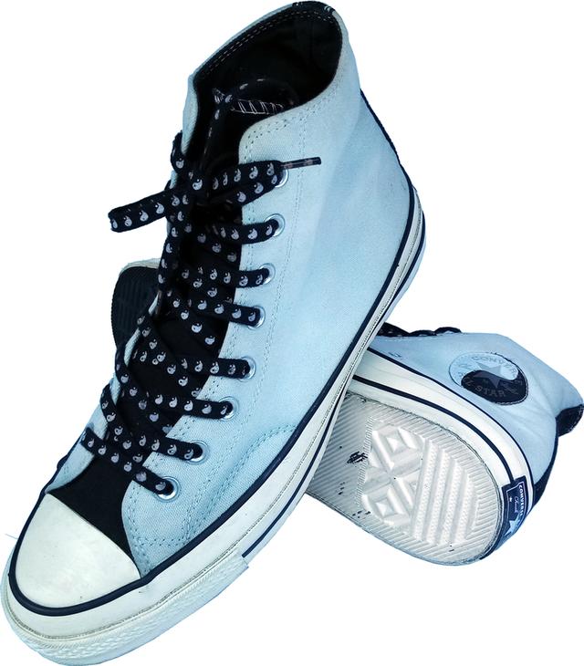 CONVERSE ผ้าใบหุ้มข้อมือสอง สีขาว-ดำ หยินหยาง สภาพเหมือนใหม่ จัดส่งฟรี!!!เก็บปลายทาง