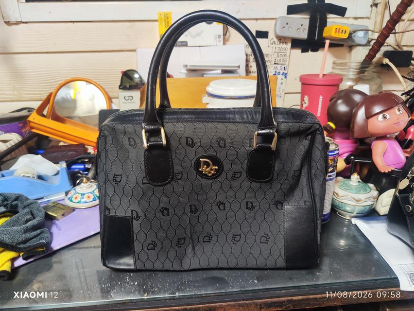 กระเป๋าถือ Dior รุ่นVintage Honeycomb/Trotter Jacquard Top Handle Boston Bag