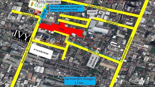 🗺️ ขายที่ดินเปล่าถมแล้ว เหมาะทำคอนโด ขึ้นตึกสูง สุขุมวิท55 (ทองหล่อ) **เจ้าของขายเอง** 1