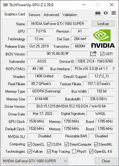 การ์ดจอ Asus Phoenix GTX 1660 Super มือสอง รูปที่ 7