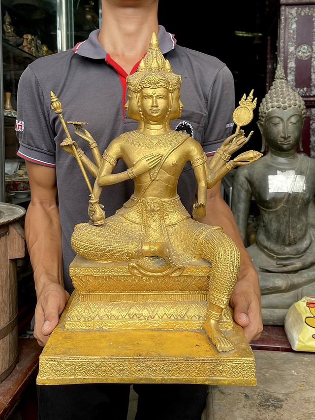 พระพรหมณ์ทองเหลือง หน้าตัก9นิ้ว พระพรหมณ์วิหาร4