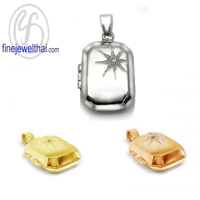Finejewelthai ล็อกเก็ตแปดเหลี่ยม ล็อกเก็ตเงินแท้ ใส่รูป P1177CZ