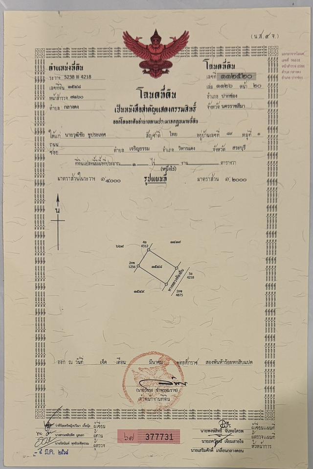 ขออนุญาติฝากขายที่ดินกลางดง ปากช่องแปลงงาม(โฉนด) เนื้อที่ 3 ไร่ ติดเขาใหญ่ ใกล้ถนนมิตรภาพ 8
