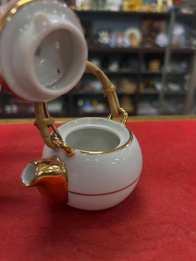 ป้านชาเซรามิค porcelain จิ๋ว มือจับไม้ 3