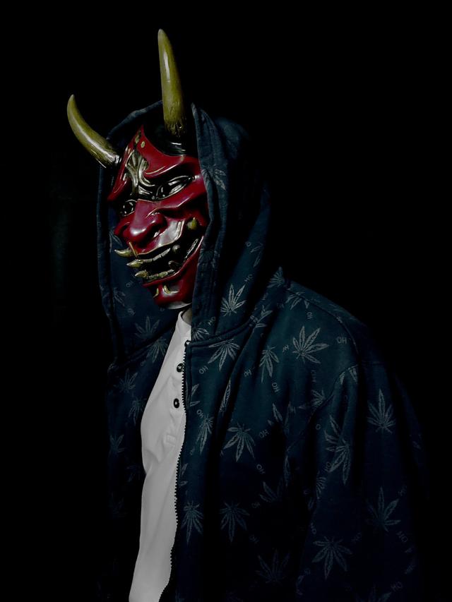 หน้ากาก Mask Hannya(ฮันยะ) Oni(โอนิ) Kabuki(คาบูกิ) แดง(เฉพาะหน้ากาก)