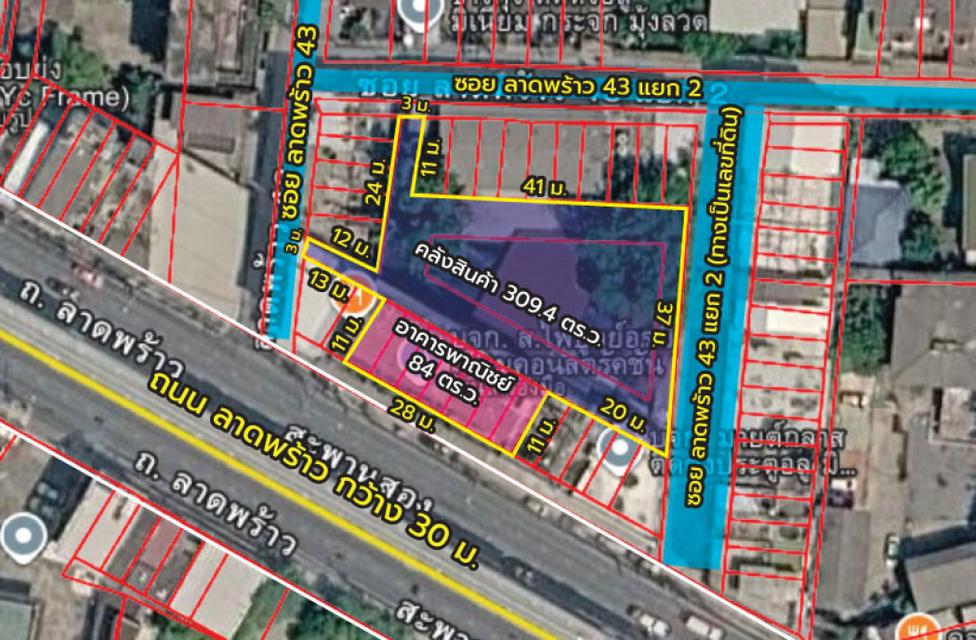 ขายที่ดินพร้อมสิ่งปลูกสร้าง 0 ไร่ 3 งาน 89 ตร.ว. ติด ถ.ลาดพร้าว ใกล้ MRT ภาวนา 5